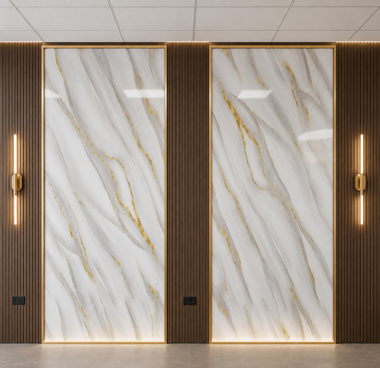 Flexible 3D decorative panel combinations in home interiors in the bathroom interior