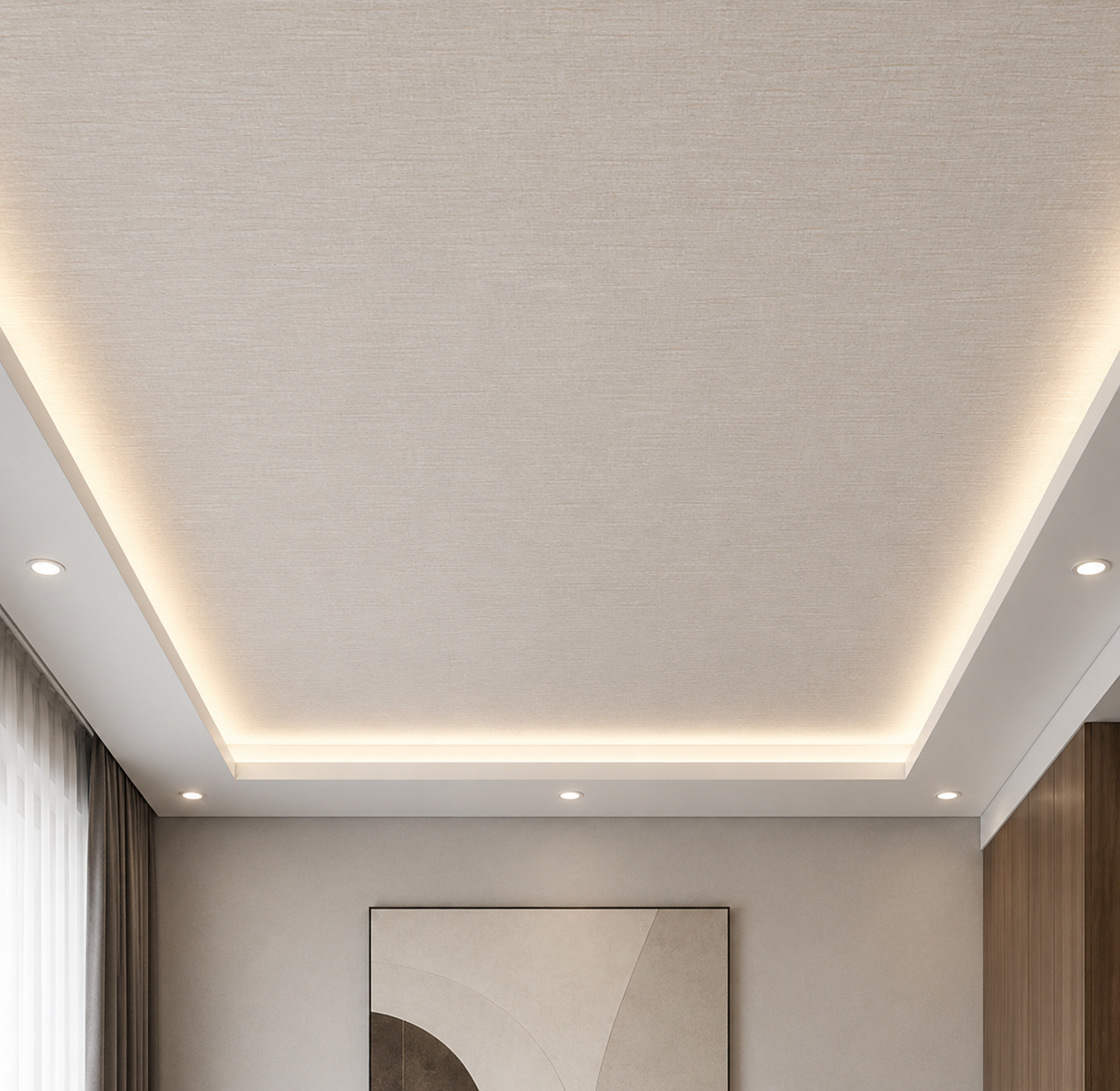 Painted suspended ceiling