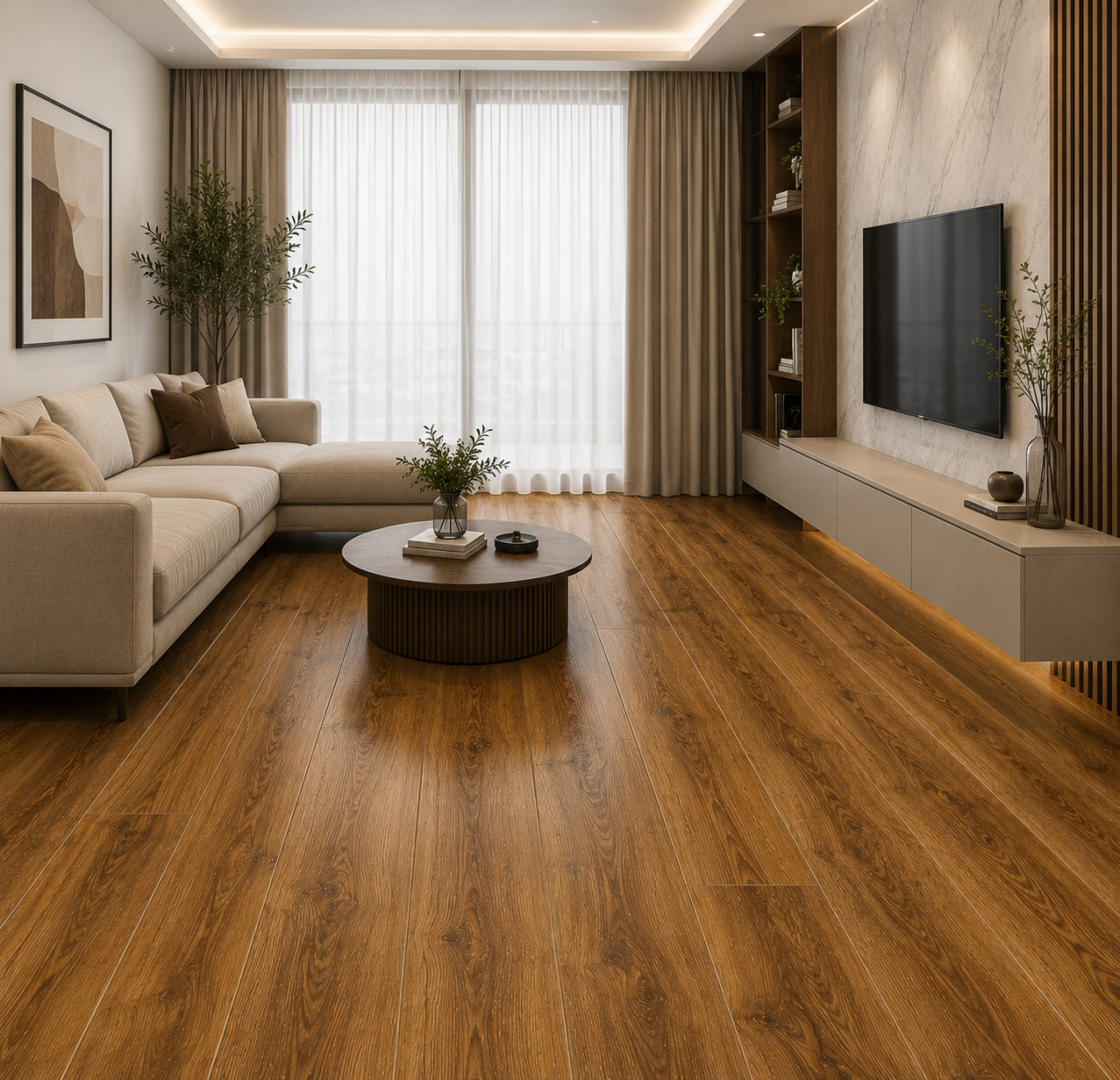 Self-adhesive laminate flooring