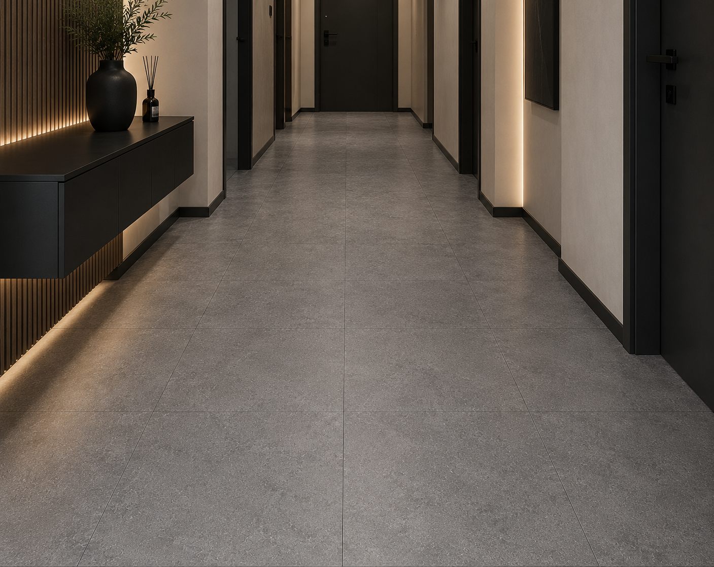 Self-adhesive floor tile