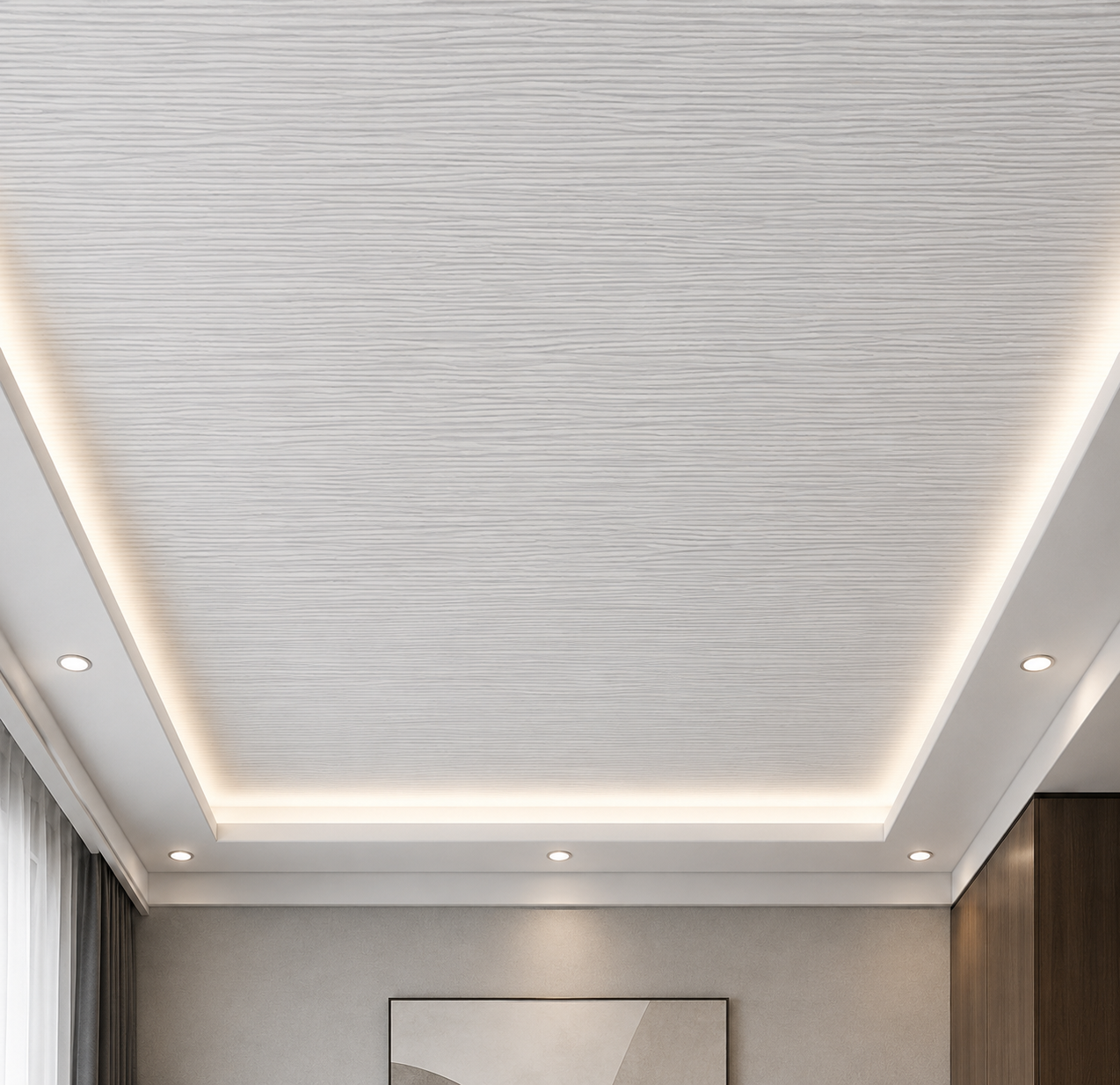 Painted suspended ceiling