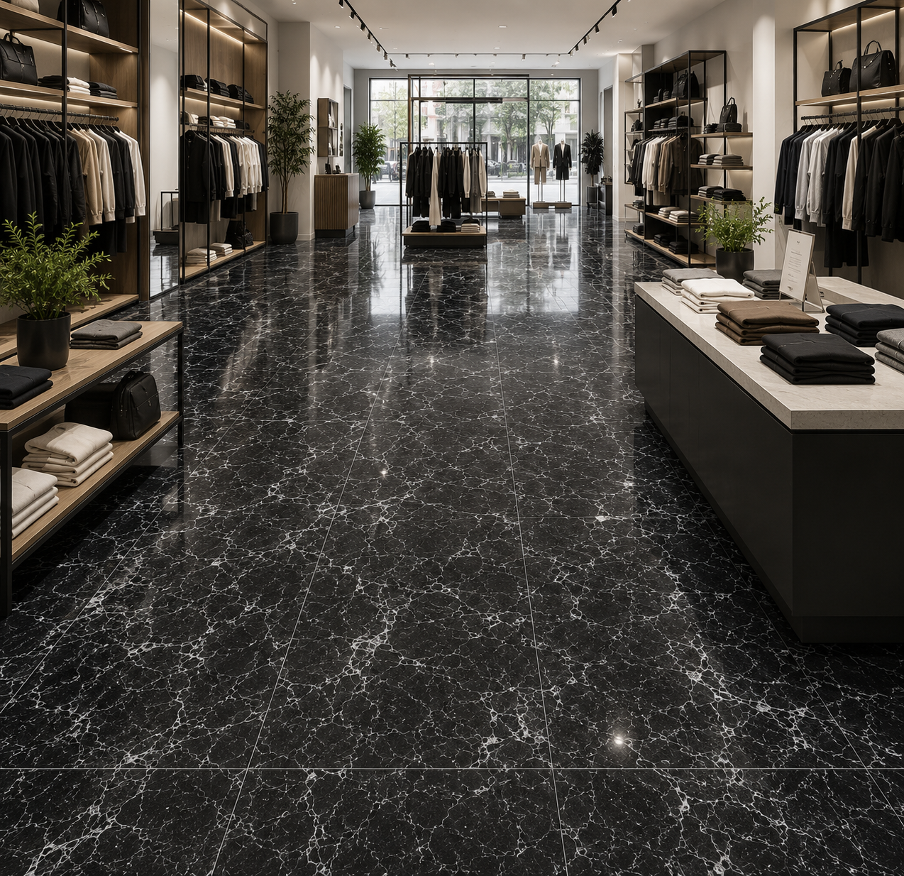 Self-adhesive floor tile
