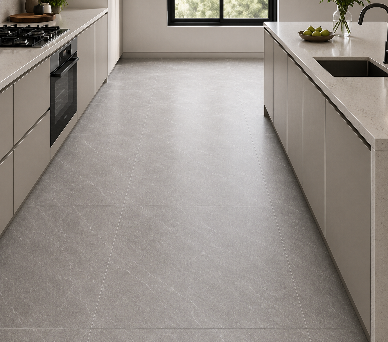 Self-adhesive floor tile
