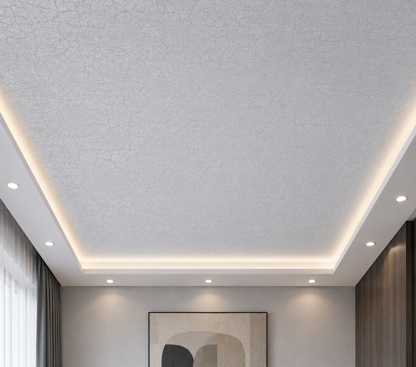 Painted suspended ceiling