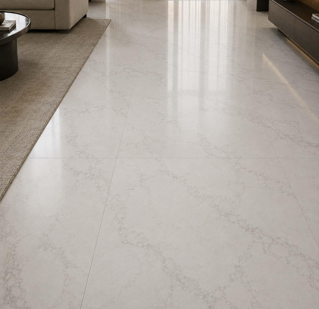 Self-adhesive floor tile