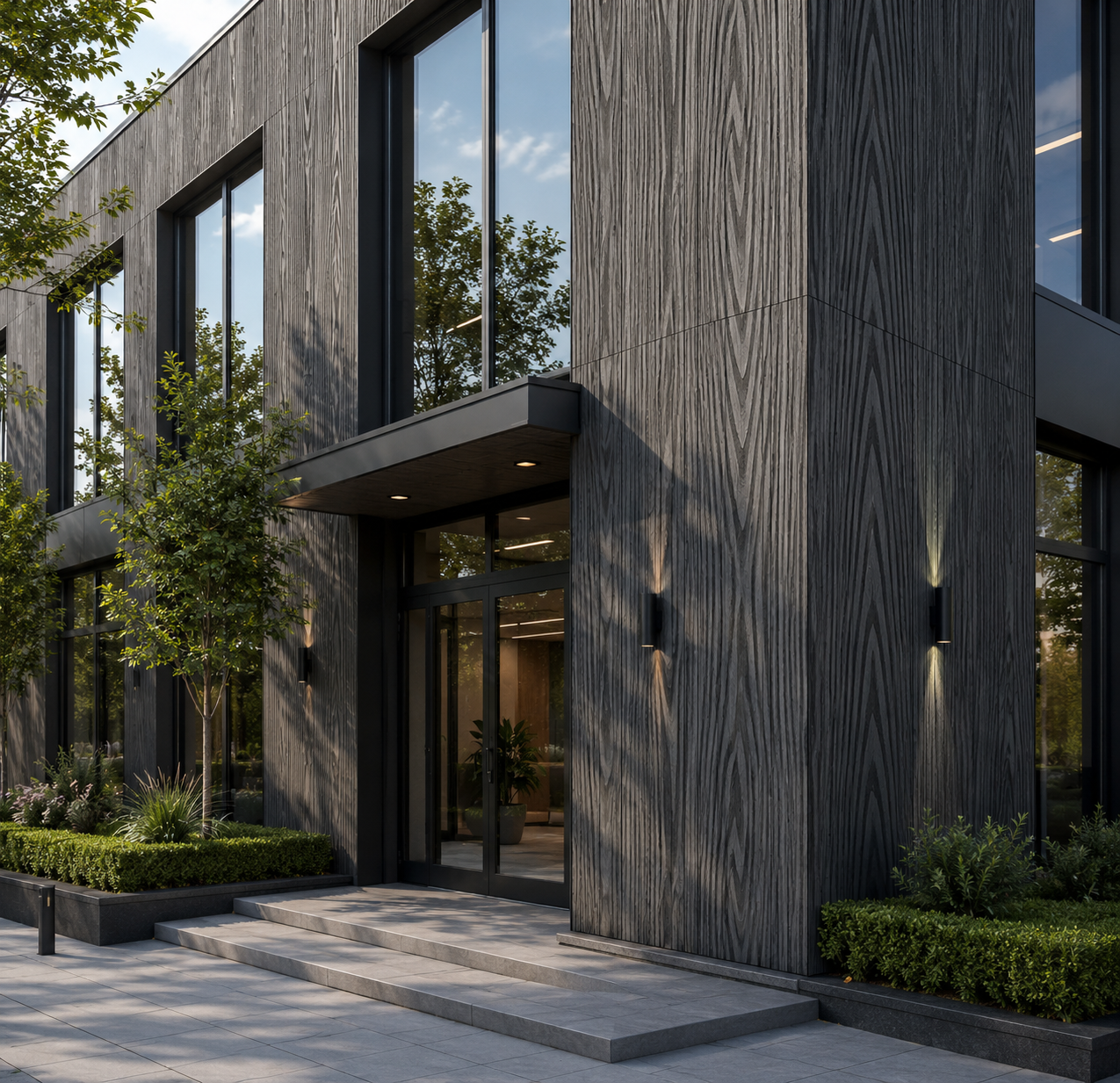 WPC exterior cladding panel / black