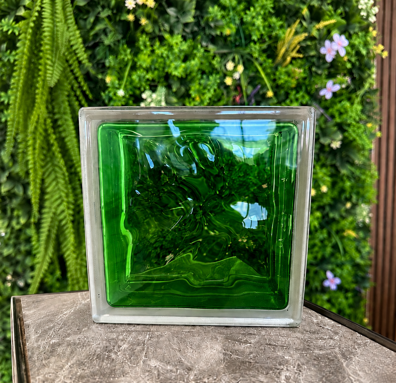 Glass block / GREEN 1919/8 Wave